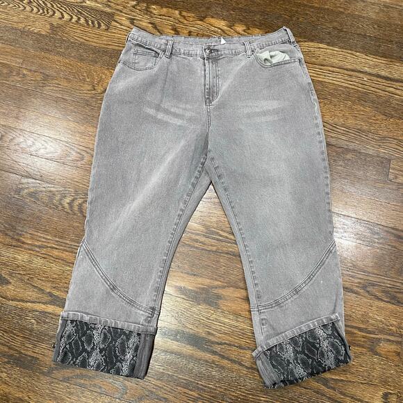 DG2 by Diane Gilman Jeans Size 18WP Grey Converible Crop Cuff Length Petite - Picture 13 of 13